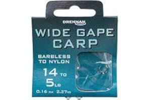 Drennan Wide Gape Carp Barbless Hooks To Nylon 10 to 7lb