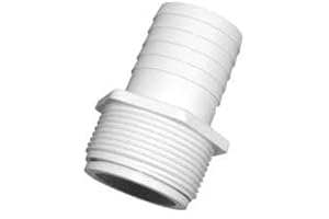 CORAL Racord Rosca Macho conexión Manguera D. 38-1 1/2" Toma de aspiración Piscinas ABS Blanco