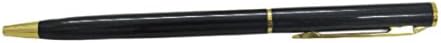 Thin Metal Twist Action Retractable Ballpoint in Black and Gold colour with Pouch