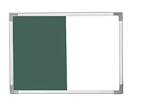 Naygt?Combination Non-Magnetic, pin Board + whiteboard (Off Green,White) Combination Board Bulletin Board for Home, Kids, Office and School?(White,Off Green) 2 * 2ft (60cm x 60cm) Pack of 1