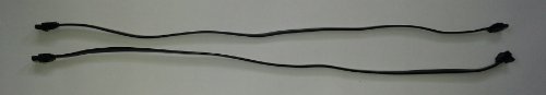 2x SATA Kabel 50cm Schwarz | 1x gerade-gerade | 1x gerade-abgewinkelt | kompatibel bis zu S-ATA/600 | Serial ATA | 1,5GBs/3GBs/6GBs (abwärtskompatibel) | S-ATA Kabel | Premiumqualität von PC24 Shop & Service - 3