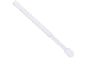 AMANIA TRADING LTD Oval Net Rod for Voile Net Curtains - Net Rod 60-100cm - Extendable Pole - Includes Screw In Hooks White