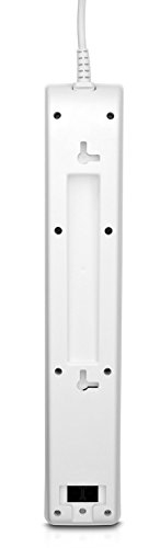 V7 SA0603W-8E5 Überspannungsschutz-Steckdosenleiste (6 Ausgänge, EMI-/RFI-Filter, Montagebohrungen, 1050 Joule, 22500 A, Telefon-/Faxschutz, 3m) weiß - 3