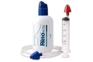 ENVICON MEDICAL Zestaw do płukania nosa Rinoway - Neti Pot - Butelka do płukania zatok 250 ml z dwiema dyszami do ciśnieniowego, kropelkowego lub nebulizowanego płukania nosa. Dla dorosłych, niemowląt i dzieci.