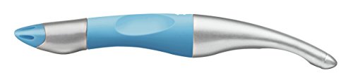 Stabilo EASYoriginal Ergonomischer Tintenroller (für Rechtshänder, Schreibfarbe blau, löschbar, inklusive Patrone) neonblau/metallic - 2