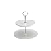 Produktbild Bia flach Zwei abgestuftes Tortenplatte, Porzellan, Weiß, 24,5 x 24,5 x 24 cm