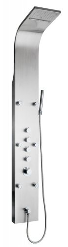Luxus XXL Edelstahl Duschpaneel mit 6 Hydro Massagejets & Wasserfall - 2