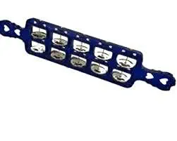 Deepika Musical Plastic Manjira - Musical Instrument for Bhajan and Kirtans,Khartal for Mandir aarti-(Jheeka)-5 line Blue