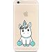 Produktbild iPhone 7 Plus Fall, Süßes Fabelwesen Einhorn Muster auf Weichem TPU Silikon Schutz Haut Ultra Slim & Klar mit Einzigartiges Design Geschenk Bumper Back Cover für iPhone 7 Plus, Einhorn Curious