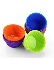 zanmini silicona Cupcake Liners, reutilizable, sin BPA para cupcakes magdalenas moldes Stes Con 6 colores