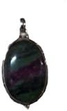 Rubi and Zoisite Bezel Pendant in Silver