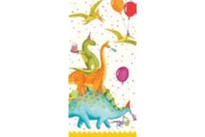 2 Packs of Caspari Paper Pocket Handbag Tissues - Partysaurus Dinosaur