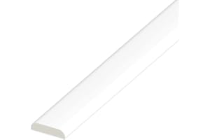 VIRTUAL PLASTICS D Mould Trim 5m x 25mm - White UPVC Plastic Architrave Window Finishing Trim