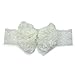 Baby Infant Christening Flower Headband Toddler Lace Rose Bow Headdress (White)