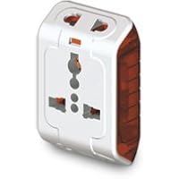 Goldmedal Curve Plus 202042 Plastic Spice 3-Pin Universal Travel Adaptor (White)