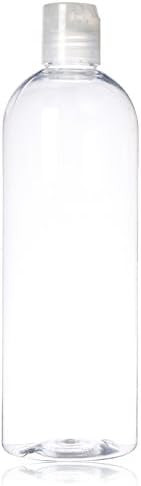 Plastic (PET) Bottle Disk Top 16 oz, Clear, 4 Count