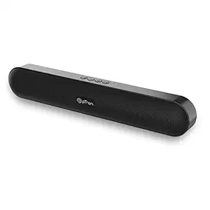 pTron Fusion Evo v2 10W Bluetooth Speaker 5.0 Mini Soundbar, 10Hrs Playback, Stereo Soundbar for Phone/TV/Laptop/Tablets/Projectors, Multi Modes Aux/TF Card/USB Drive & 1200mAh Battery (Black)