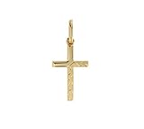 Kreuz Goldanhänger in 585 Gold Anhänger Glaube Gelbgold Kettenanhänger 14 Karat Schmuck 2797