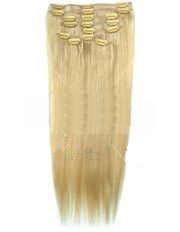 supermodel 14 inch LIGHT BLONDE (Col 60). Full Head Clip in Human Hair Extensions. High quality Remy Hair!. 100g Weight