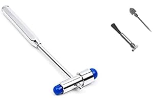 Comdent Babinsky Buck Marteau réflexe neurologique 7" Examen diagnostique avec broche et brosse, Acier inoxydable, bleu