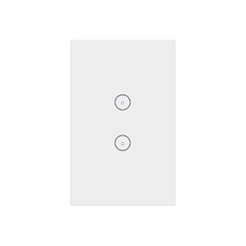 Applique da parete Jinvoo Smart Wi-Fi Touch US 2 pannello, Smart Timing Switch, telecomando con Smart Phone, compatibile con iOS e Android, con Alexa Echo e Google Assistant
