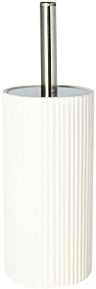 Elegant Living Luxury White Ceramic Toilet Brush … (White Lines)