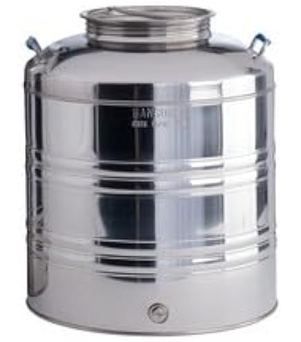 Fût Inox 5 L - Cuve pour huile d'olive - Acier inoxydable 18/10 - Anti-corrosion - 25 cm x 22 cm - Bricolage