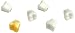 Produktbild Kikkerland Industrie Magnet Clips, Set von 4 (mg65) Zähne Weiß/Gold