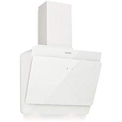 Klarstein Aurica 60 - Hotte aspirante murale, 165W, 3 vitesses, 620m³/h, Eclairage 2 x lampes LED de 1,5 W, Acier inoxydable, largeur: 60 cm, filtre à graisse en aluminium, Blanc