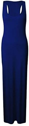 Women Ladies Vest Racer Muscle Back Jersey Long Summer Maxi Dress Plus Size 8-18