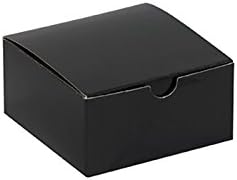 BridalSource GB442BK-1 4" X 2" black Gloss Cake Box