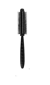 F Falkiya Fashion Detangling Black Brush with Soft Nylon Bristle Simple Normal Comb Brush Set for Girls and Womens (Black) (Round)
