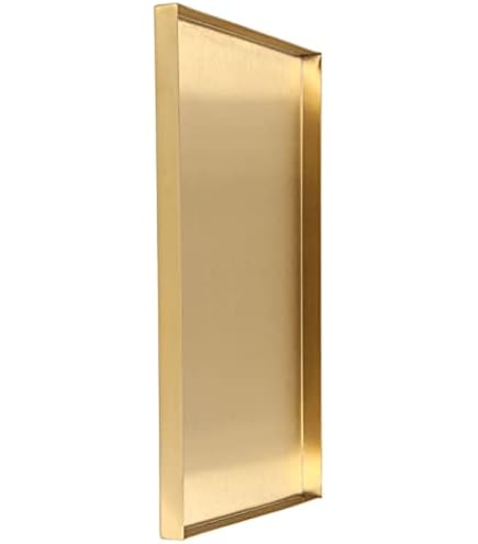 Vasoio Per Decorazione Vassoio Portaoggetti Oro Elegante - 30x20cm In Acciaio Inox Per Bagno, Trucco E Gioielli Vassoio Rettangolare Lungo E Stretto - 13