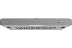 Abode 60cm Visor Cooker Hood Stainless Steel Extractor Hood with 3 Speed Settings, Under Cabinet Hood, Wall Mounted Extractor, Recirculation or Extraction A60VSRCH0B1SS