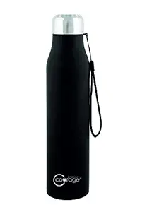 COURAGE ; BE THE CHANGE Stainless Steel Water Bottle, 1000ml, Matte Black, Pack of 1