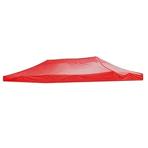 10X20 ft/3X6 M Canopy Replacement, Outdoor Gazebo Tent Replacement, Popup Awning Covers, Easy Install, Waterproof for Garden , Canvas Cover Only, Poles Not Included (Red)