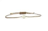 SCHOSCHON Damen Freundschaftsarmband Peace Friedenszeichen Symbol 925 Silber vergoldet Taupe-Gold | Schmuck Individualisierbar