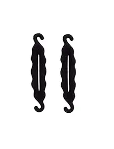 Kiyan 2pc Hair Donuts Bun Maker Magic Clip Twist and Turn and tie Hair Styler Sponge black color pack of 2