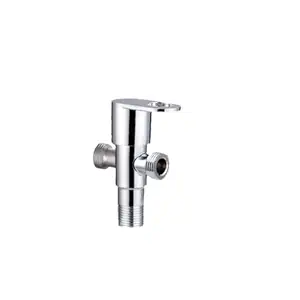 ZAP Geo Series High Grade Brass 2 Way Angle Valve Chrome Finish 2 in 1 Angle Valve for Pipe Connection for Bathroom/Kitchen with Wall Flange- Quarter Turn Heavy Fitting Chrome Finish