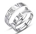 Accessorisingg 925 Silver Plated Love Engraved Couple Rings (Adjustable Size) For Unisex RS.600.00