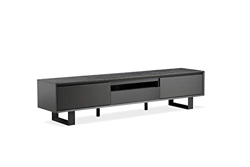Meuble TV Gris Anthracite en Bois, céramique et Pieds métal - Design Contemporain - Nouvelle Collection Inédite - CERAMIK