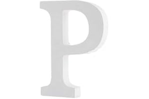 Yuna Legno Lettere A-Z Retro Fai da Te Decorazione per la casa caffetteria Abbigliamento Negozio Feste di Matrimonio Bianco, Altezza 11 cm, Legno, White, Large (P)