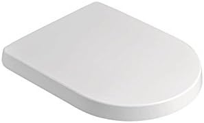 Premium D Shape Top Fixing Soft Closing Toilet WC Seat with Quick Release Hinges For Easy Cleaning White Duroplastic Construction