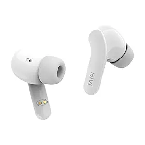 Mivi DuoPods A25 True Wireless Earbuds Made in India. Bluetooth Wireless Ear Buds with 30Hours Battery, Immersive Sound Quality, Powerful Bass, Touch Control - White