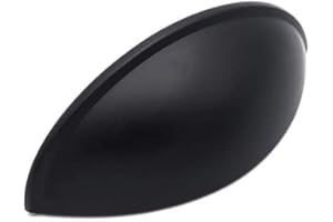 LONTAN 20 Pack Black Cup Handles 76mm Hole Centers 3 Inch Cup Cupboard Handles Suitable for Cabinets and Drawers in Bedrooms, Kitchens, Study Rooms, and Living Rooms, Zinc Alloy