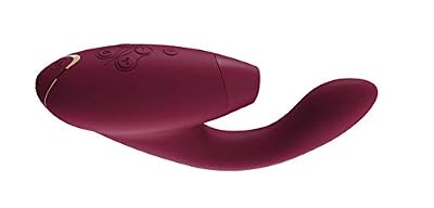 Womanizer DUO Vibromasseur double stimulation : clitoris et point G - Technologie Pleasure Air pour stimulation clitoridienne sans contact, 12 niveaux d'intensité - Bordeaux et Or