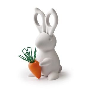 Qualy Design Schreibtischset DESK BUNNY SCISSORS white