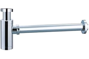 MICE COLLECTION Sifón Desagüe visto de lavabo o bidé Accesorios para Baño Cromado/Visto Redondo SCL002