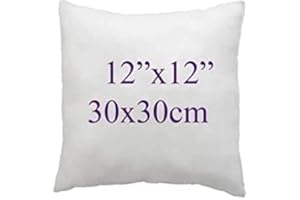 ARLINENS Hollow fibre Cushion New White Pads Inner insert Stuffer Pillow Hypoallergenic Square Cushions for Sofa Bed & Couch in 12", 14", 16", 18", 20", 22", 24", 26", 28", 30" (1, 12x12)