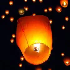 ACTIMOB Paper Sky Lanterns Multicolour Wishing Hot Air Balloon/Flying Night Sky Candle for Diwali/Christmas/Marriage/Birthday/All Festival - Pack of 10